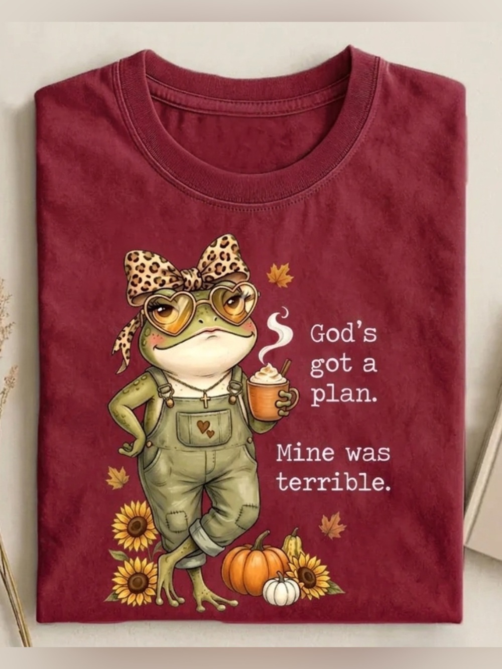 Vintage Antique Cherry Red Maroon Frog Graphic Tee Gift For Women’s